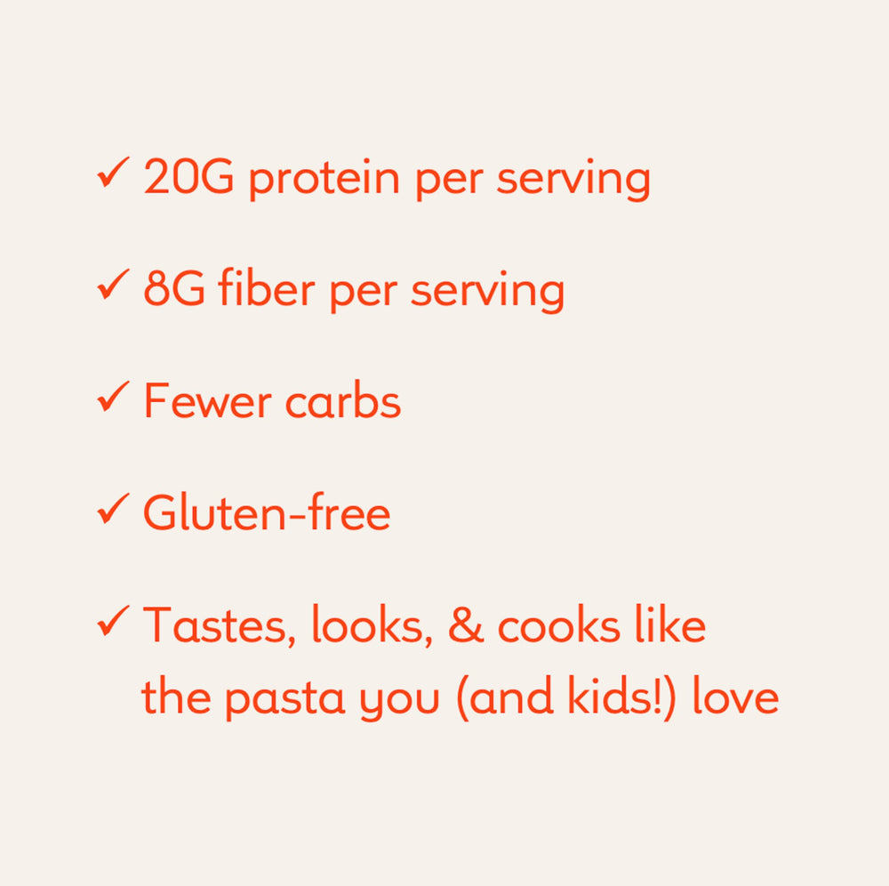 Banza ingredients display with chickpeas emphasizing plant-based source