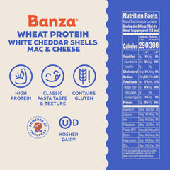 Banza close-up of wheat and chickpea macaroni texture for hearty bite