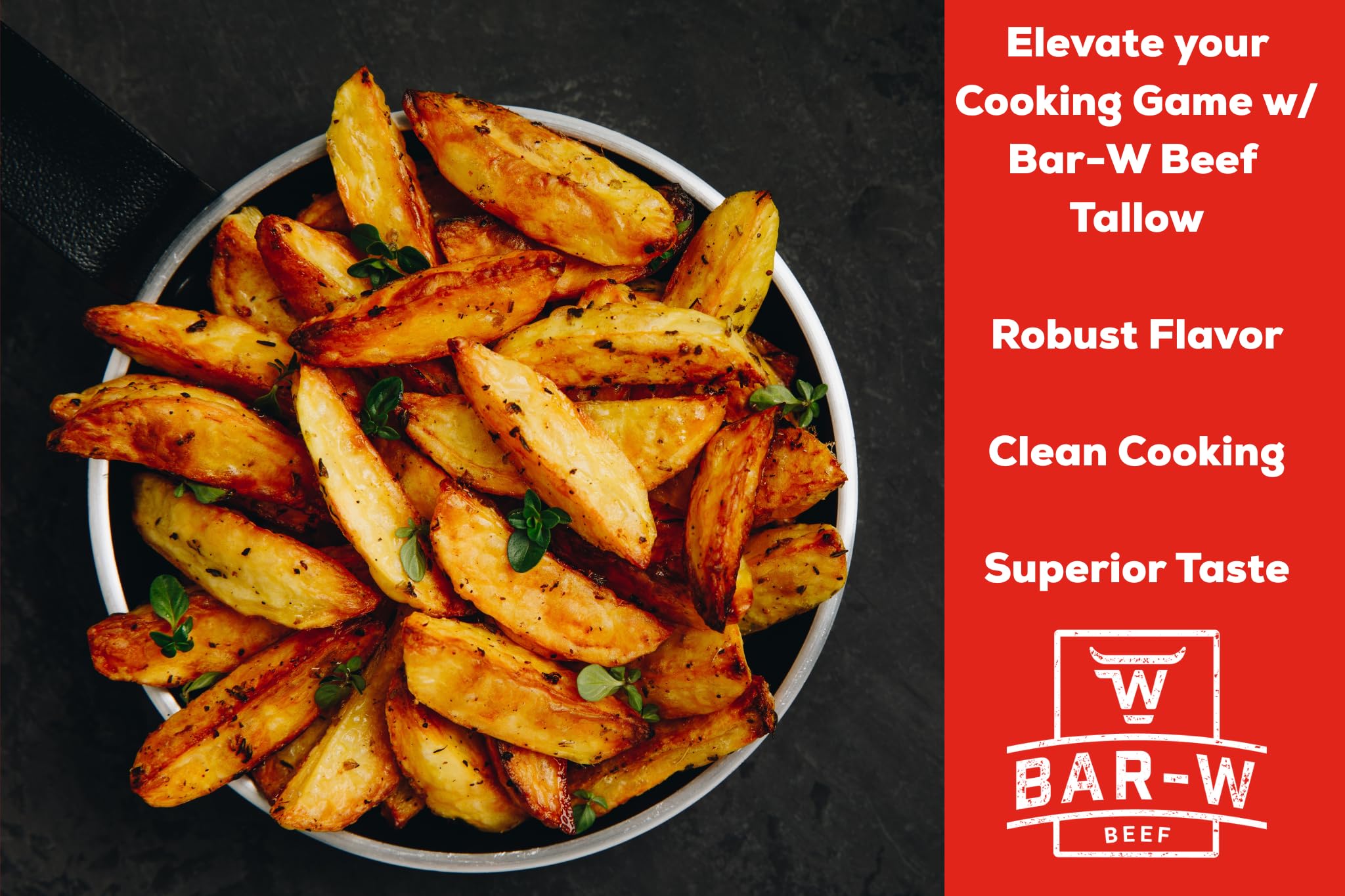 Bar-W Beef roasted vegetables glazed in tallow for enhanced caramelization benefit