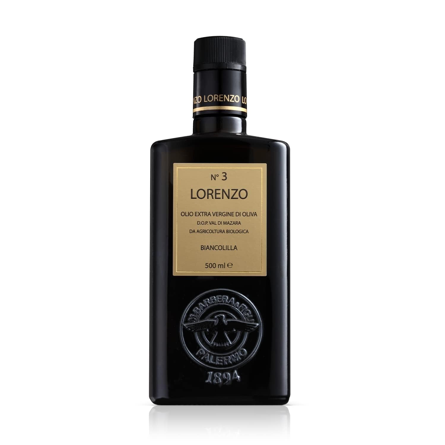 Barbera Lorenzo N°3 front bottle view showing authentic Sicilian packaging and origin
