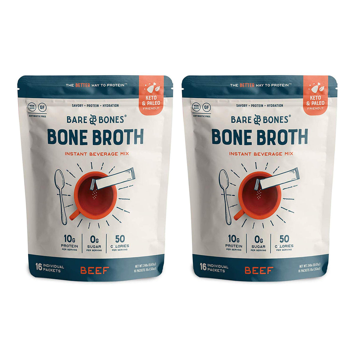 Bare Bones front packaging showing stick packets and ease of use