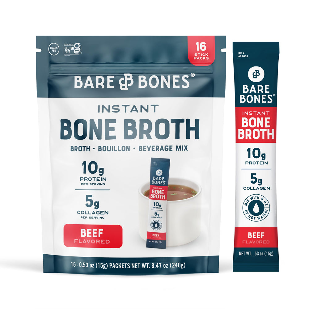 bare bones front packaging showing 16-pack, highlights portability and convenience