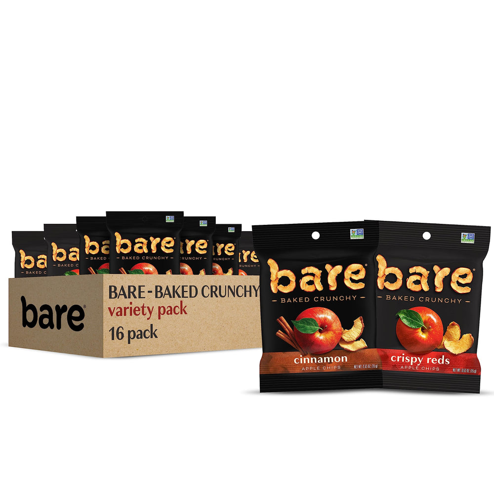 Bare front packaging showing variety pack and convenience benefit