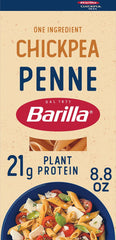 Barilla chickpea penne front packaging showing brand and product benefits