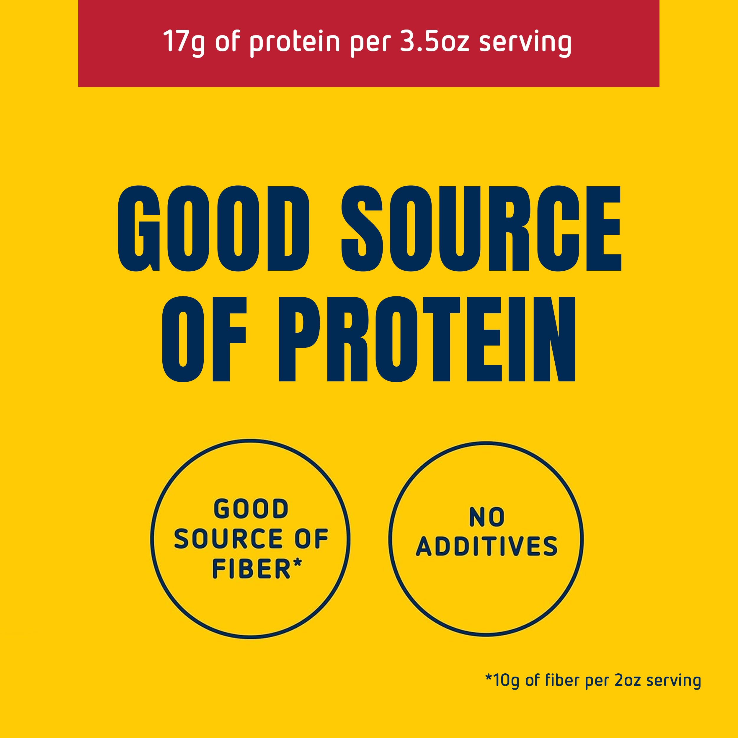 Nutrition and ingredients label on Barilla Protein+ penne box showing protein details