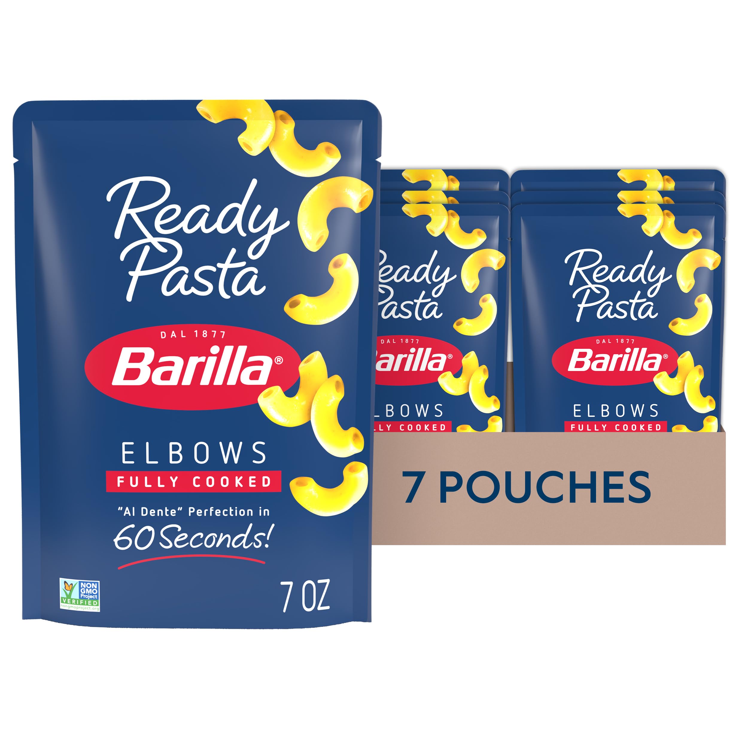 Barilla front pouch showing branding and quick heat convenience