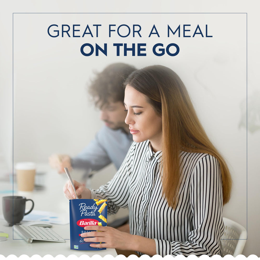 Ingredient and nutrition label on Barilla pouch showing simple quality ingredients