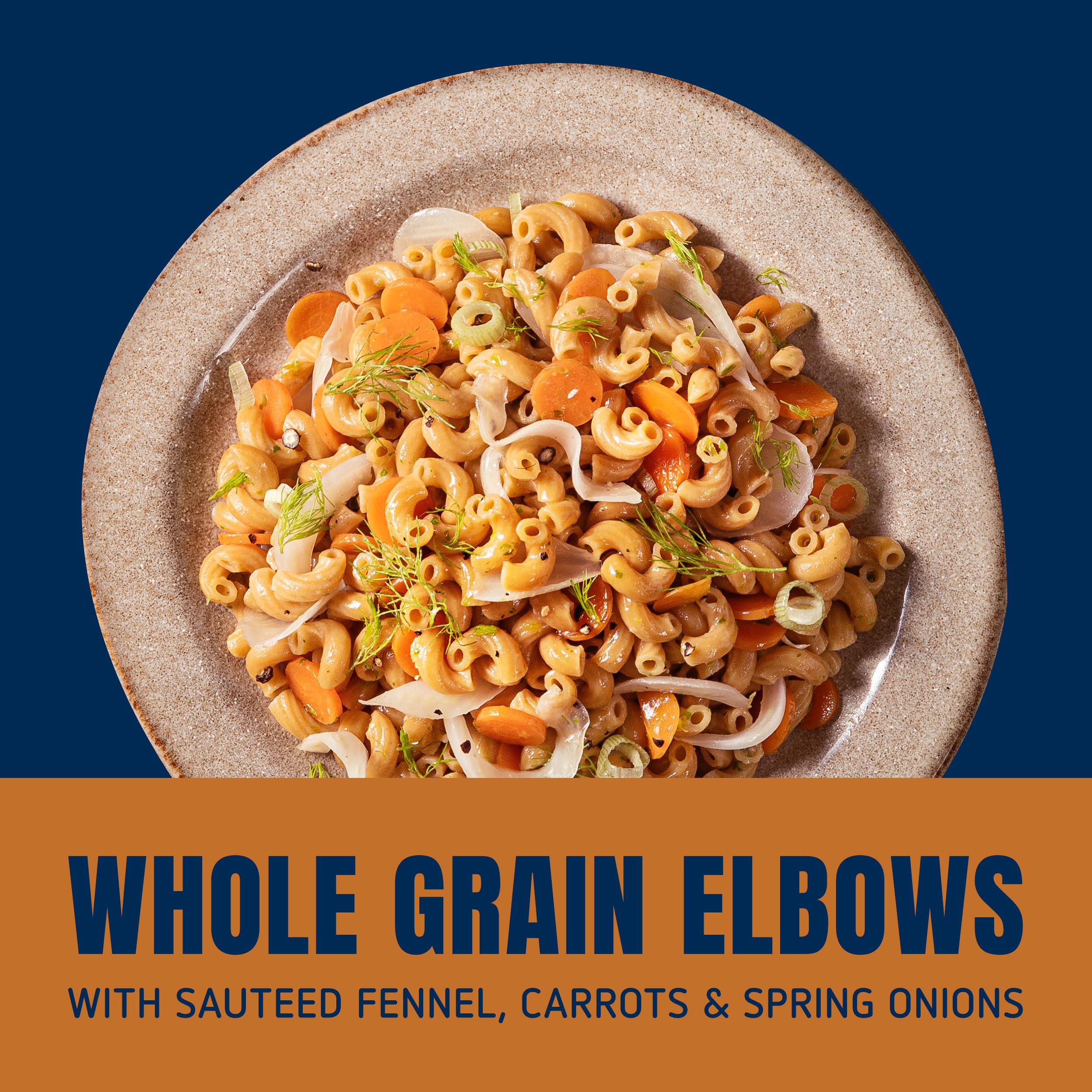 Barilla whole grain elbows cooked in a bowl ready to serve with sauce benefit