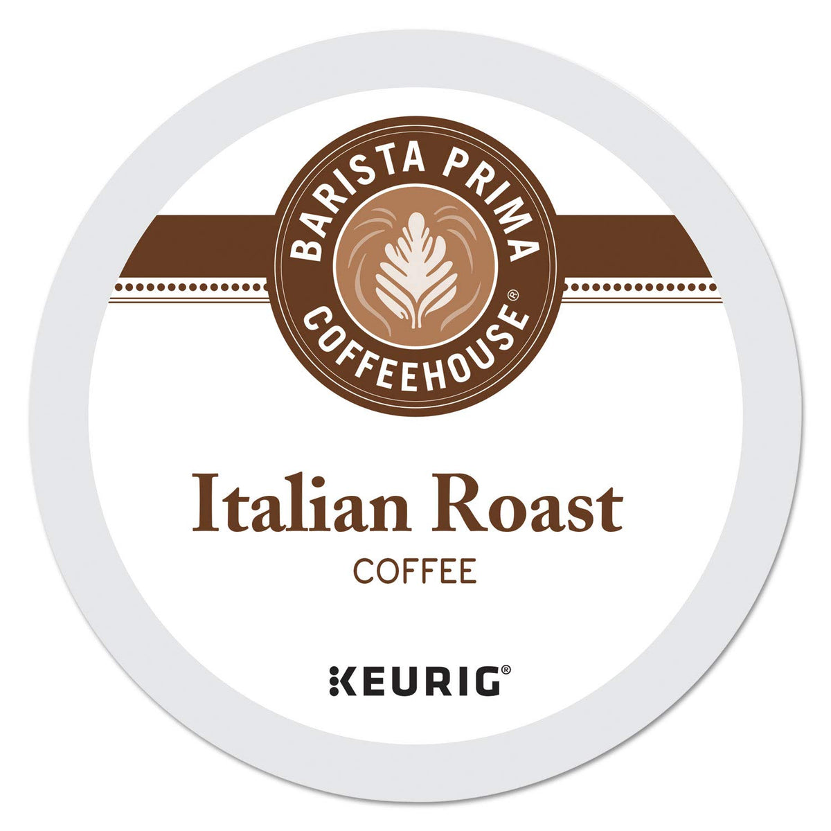 Barista Prima front packaging showing 96-count K-Cups and bold roast branding, highlights convenience