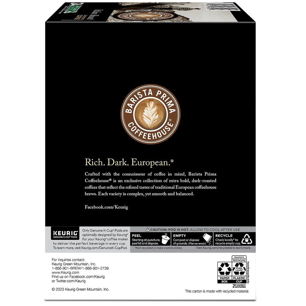 Barista Prima brewed cup on table highlighting rich flavor and pairing options