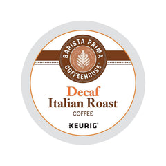 Barista Prima K-Cup close-up of sealed pod top preserving aroma and easy single-serve brewing