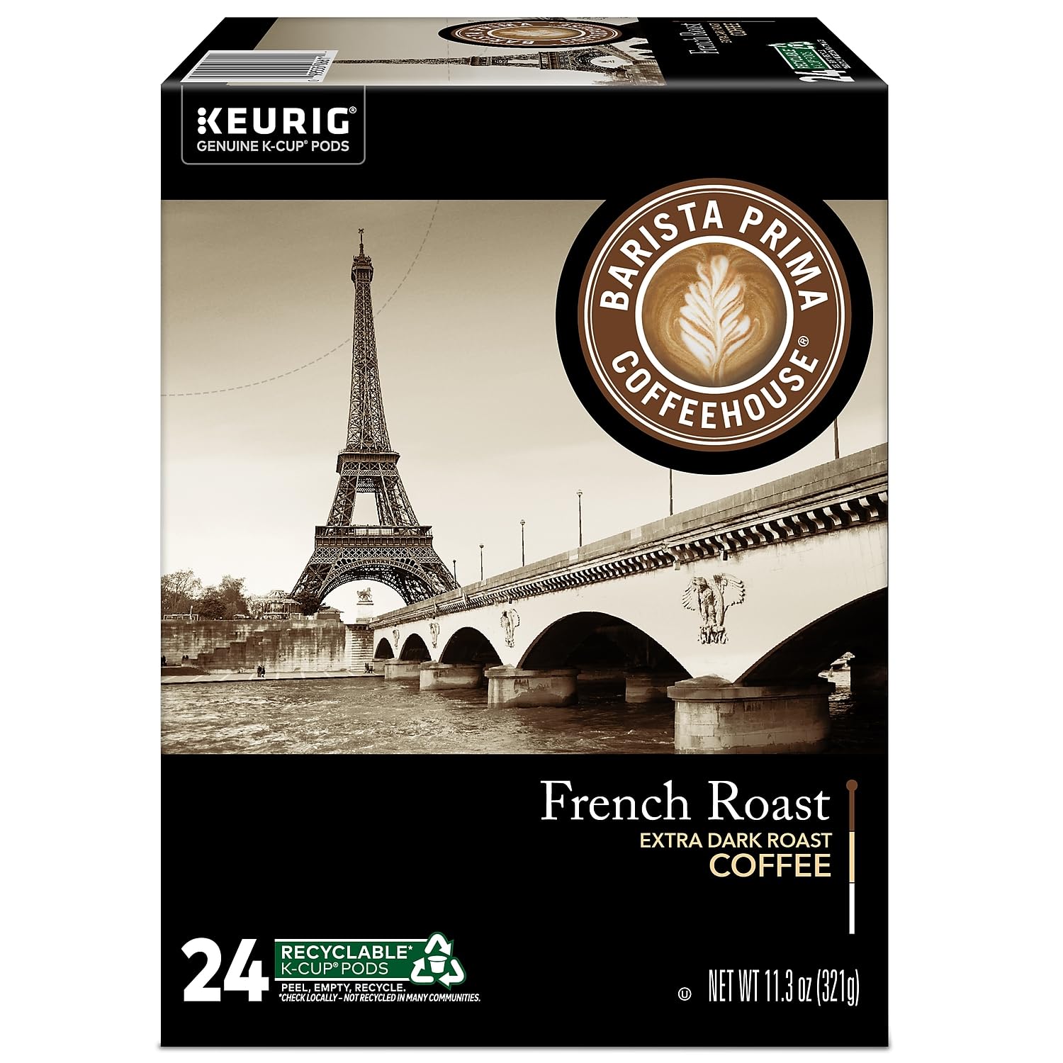 Barista Prima opened pod with grounds visible showing roast quality and flavor consistency