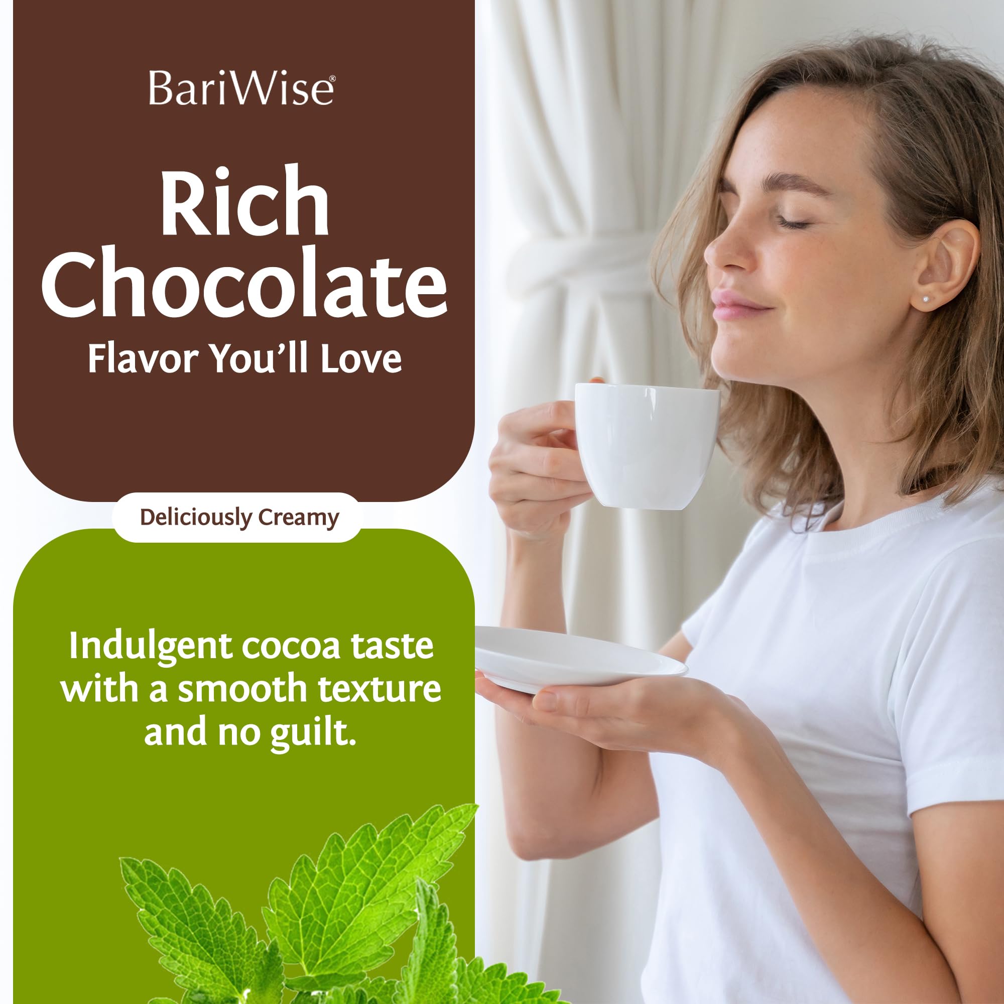 BariWise prepared hot chocolate in a mug showing creamy foam and comforting warmth