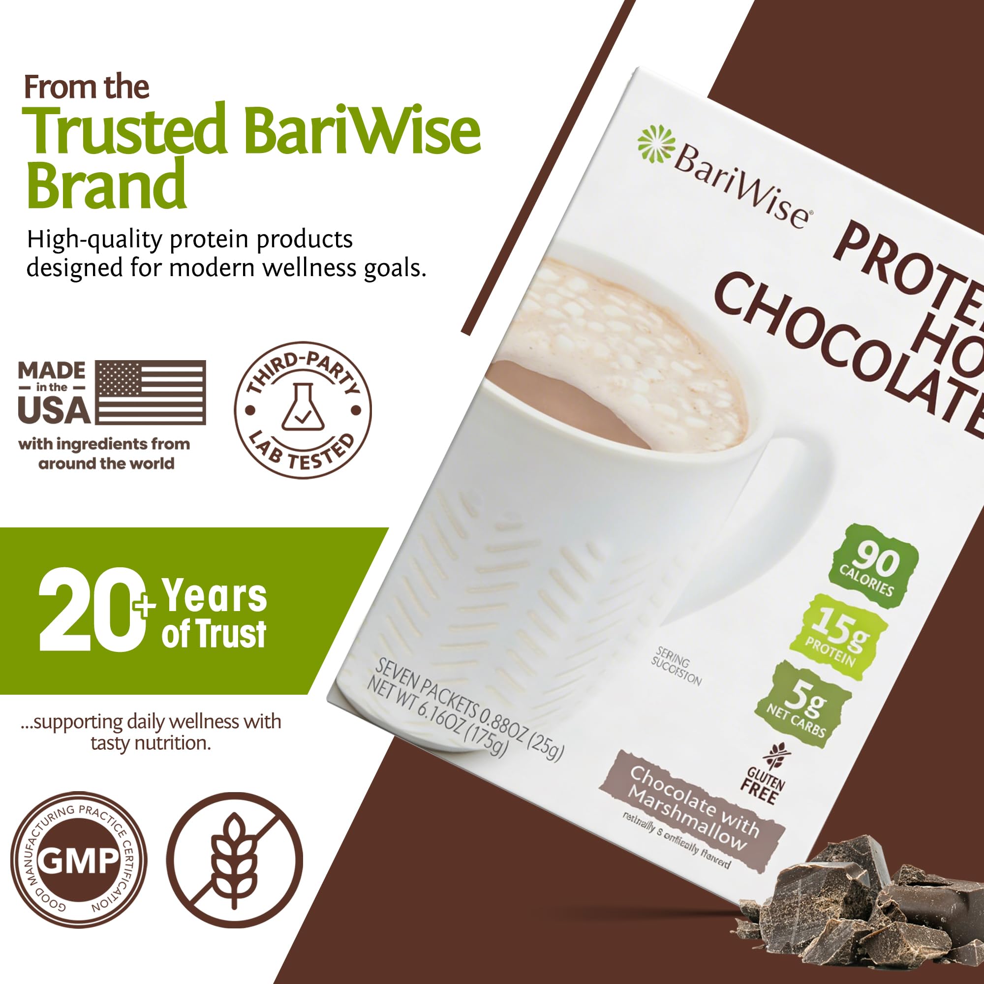 Stirring BariWise hot chocolate in mug, easy dissolve and creamy texture