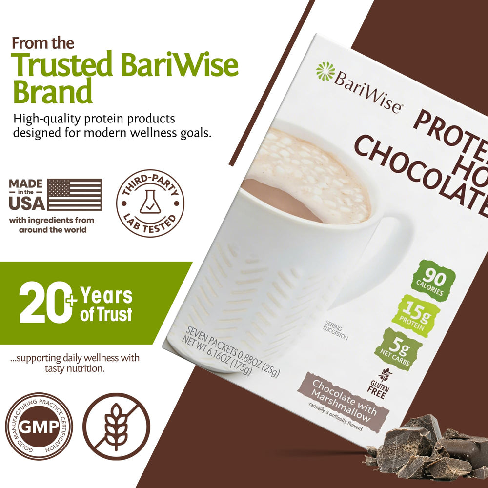 Stirring BariWise hot chocolate in mug, easy dissolve and creamy texture