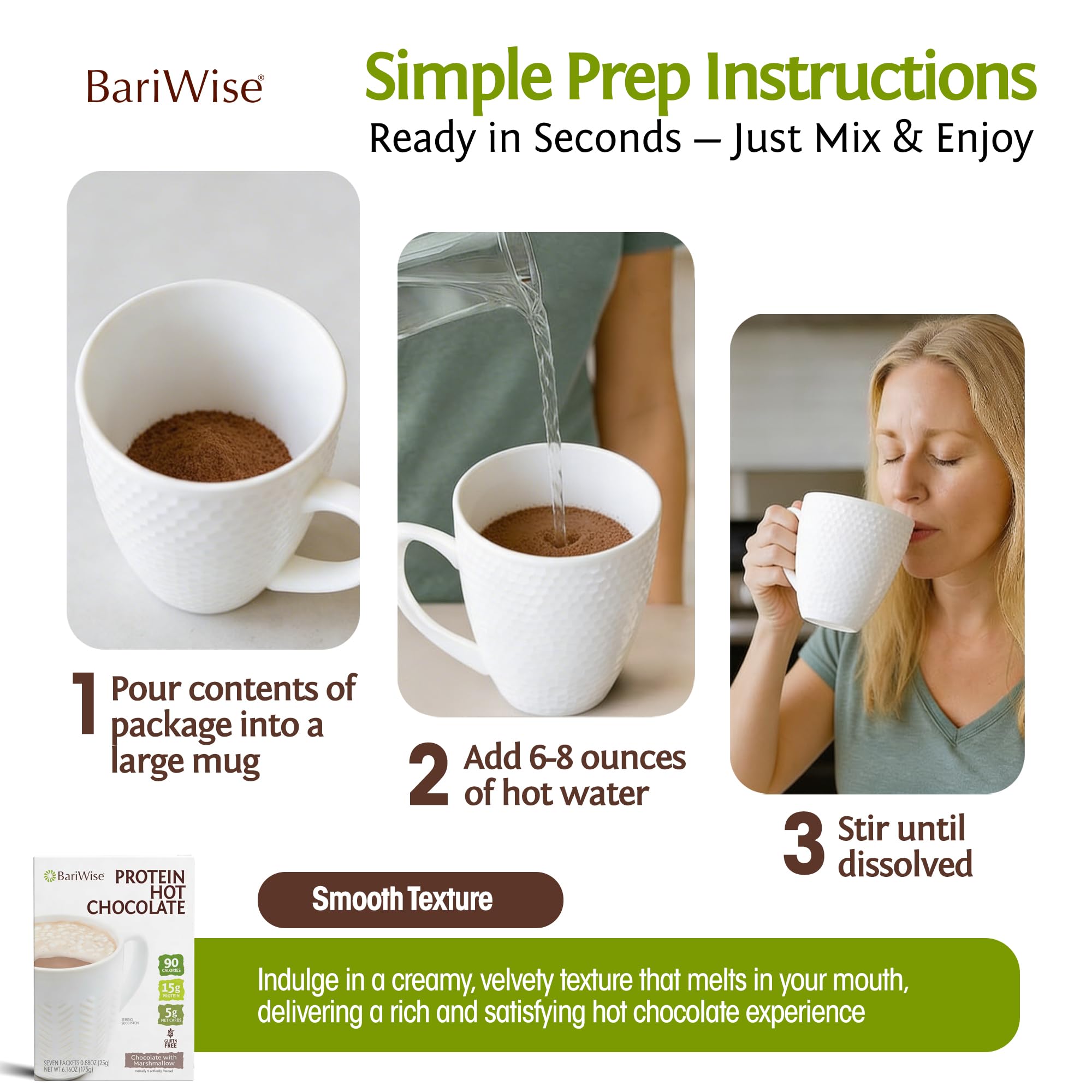 BariWise packet next to measuring spoon for size and portion clarity