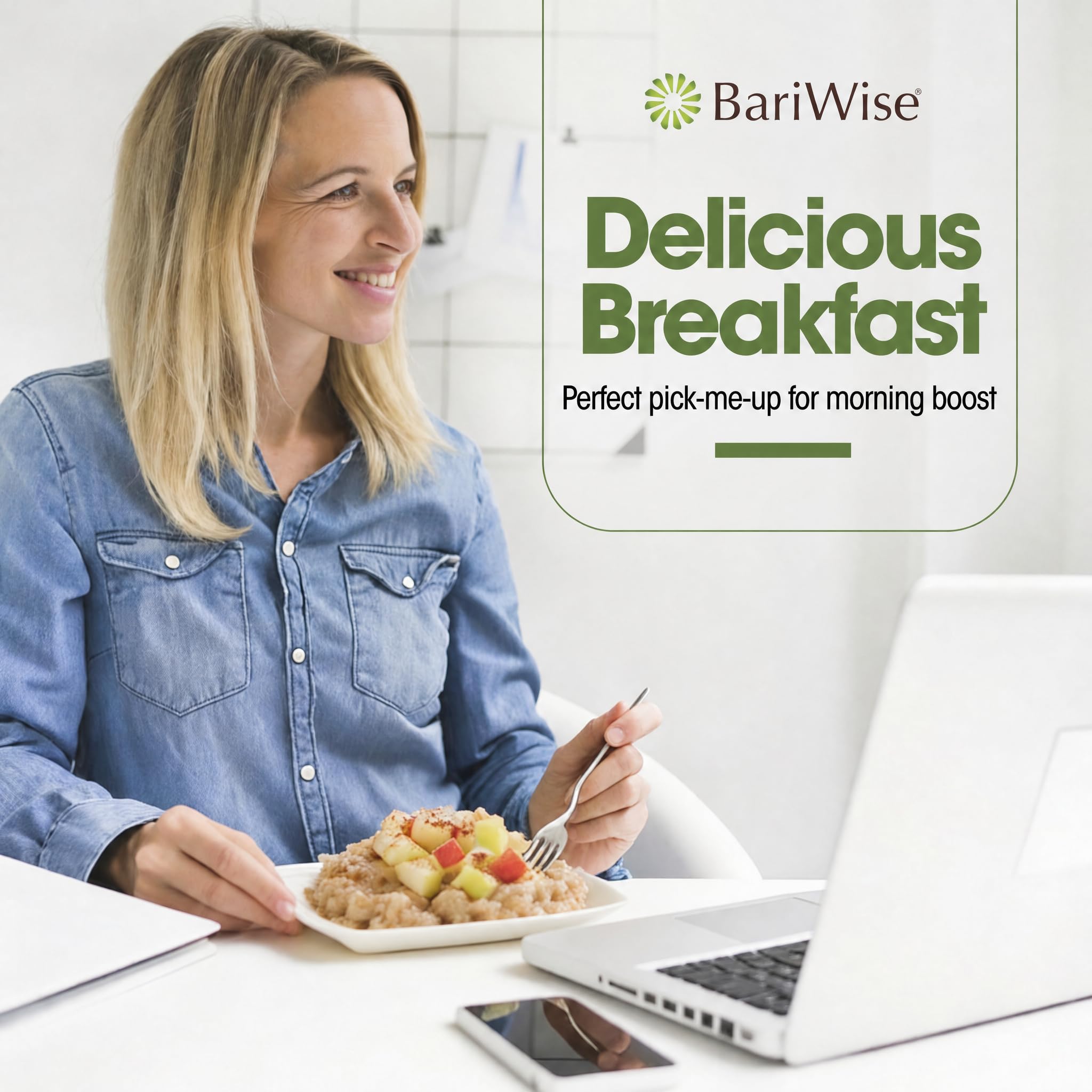 BariWise serving size beside a smartphone for scale showing portable convenience