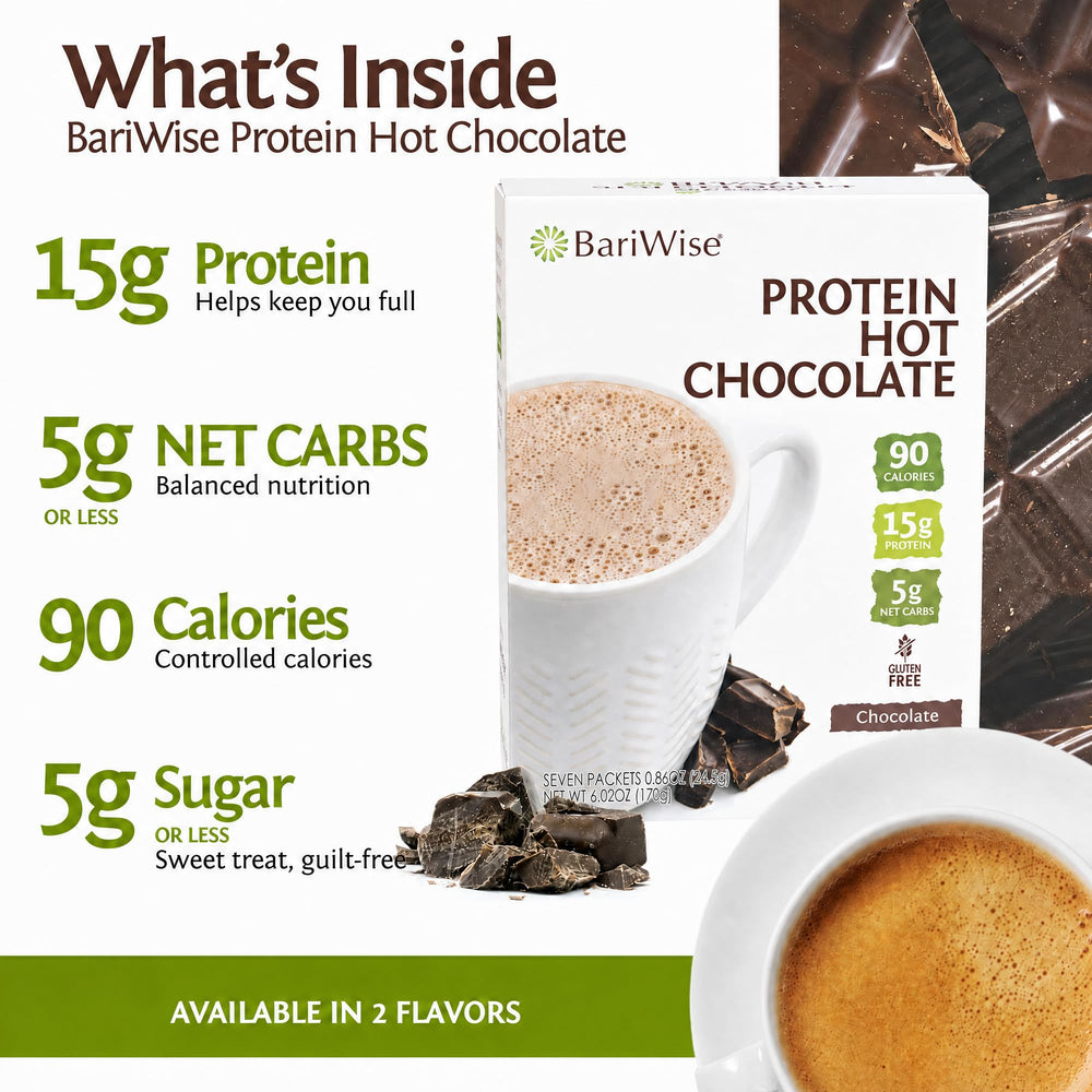 BariWise single‑serve packet pulled from the box demonstrating portability and portion control