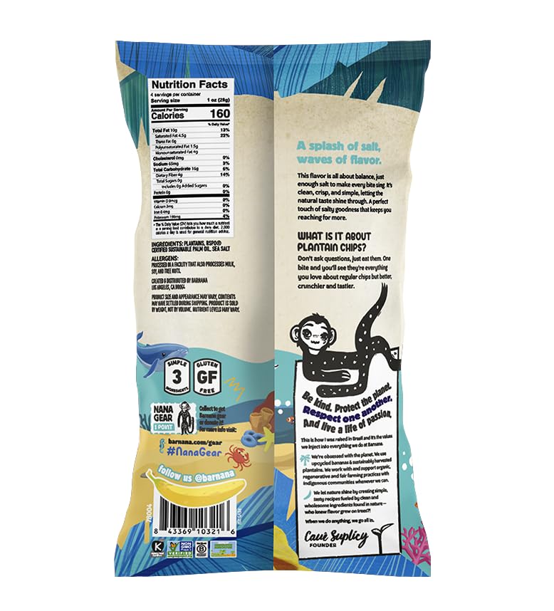 Barnana plantain chip close-up showing crisp texture and snackable crunch