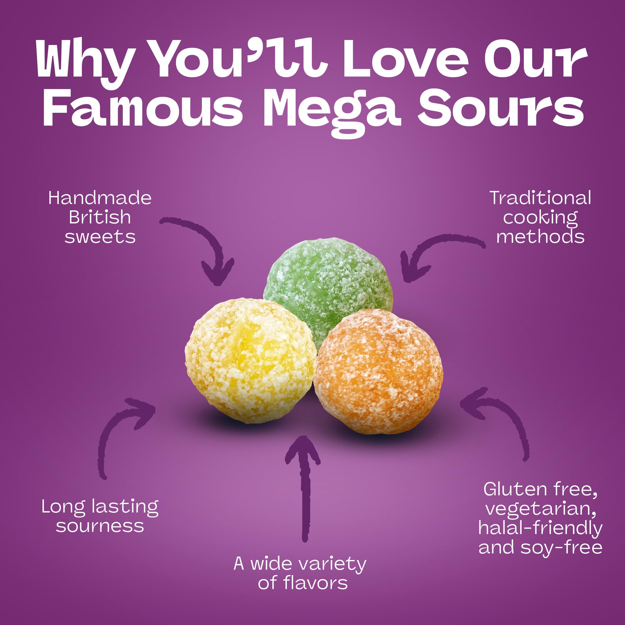 Barnetts close-up of sour coating, highlighting fizz texture for taste impact