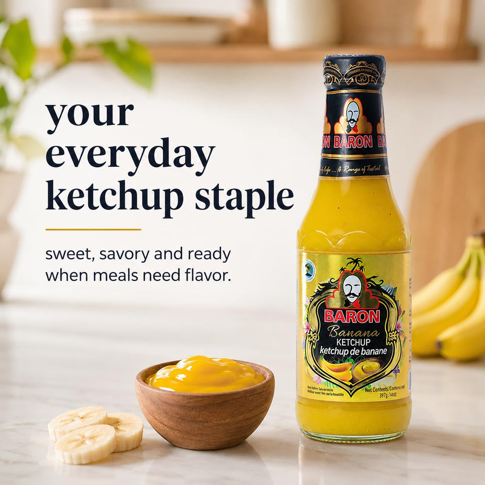 Baron banana ketchup used as dip with fries gives sweet-savory dipping option
