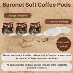 Baronet Coffee pods inside resealable bag preserving aroma and convenience