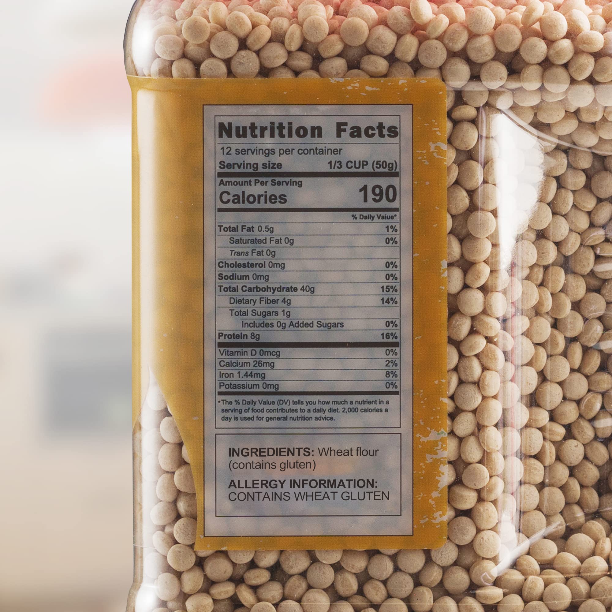 Baron's ingredient label and kosher mark close-up, confirms quality and certification