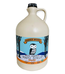 Barred Woods front packaging one-gallon jug showing label and tamper cap for freshness