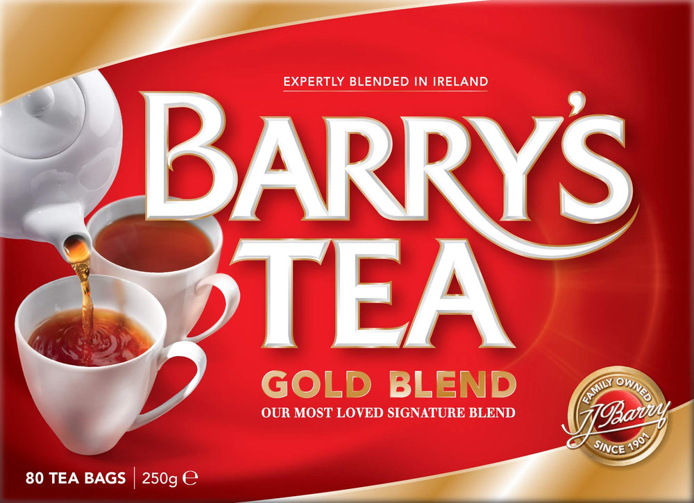 Barry's Tea Gold being poured into a cup illustrating rich color and comforting warmth