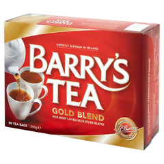 Barry's Tea Gold pack next to a ruler for scale showing quantity of 240 teabags