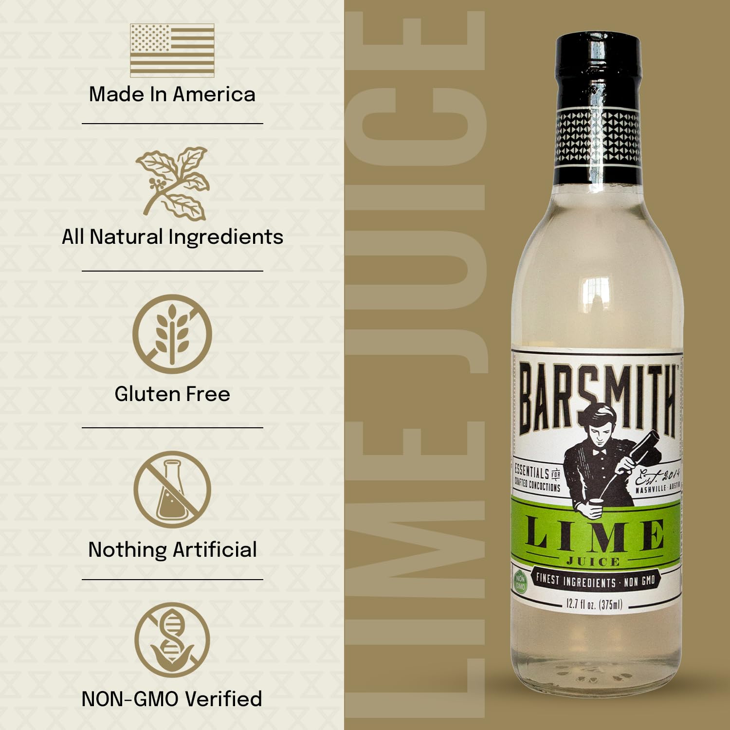 Barsmith close-up of lime mixer texture, demonstrates smooth mixability benefit