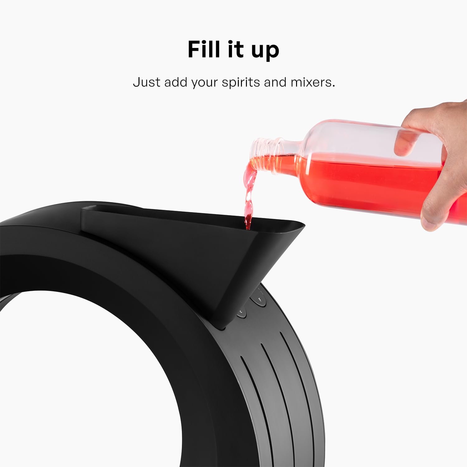 Barsys 360 dispensing a cocktail into a glass illustrating fast consistent pours benefit
