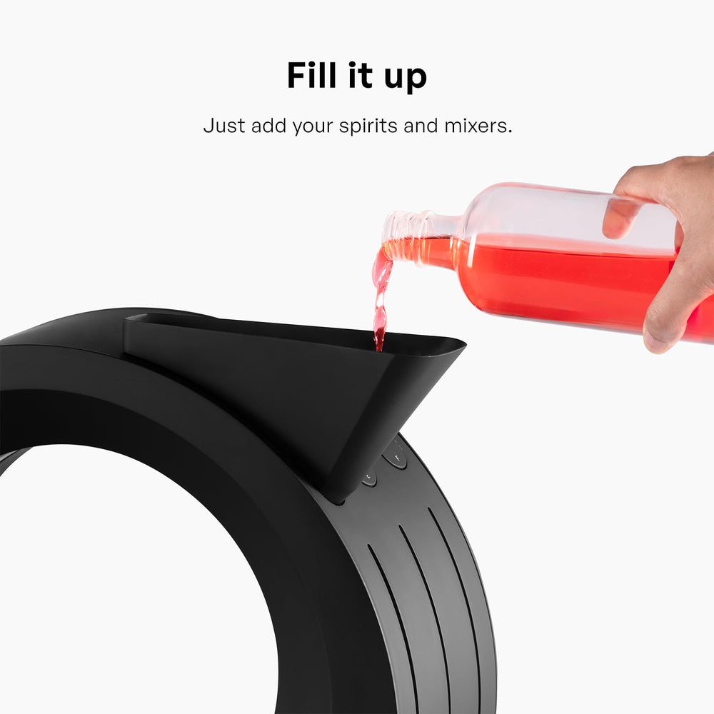 Barsys 360 dispensing a cocktail into a glass illustrating fast consistent pours benefit