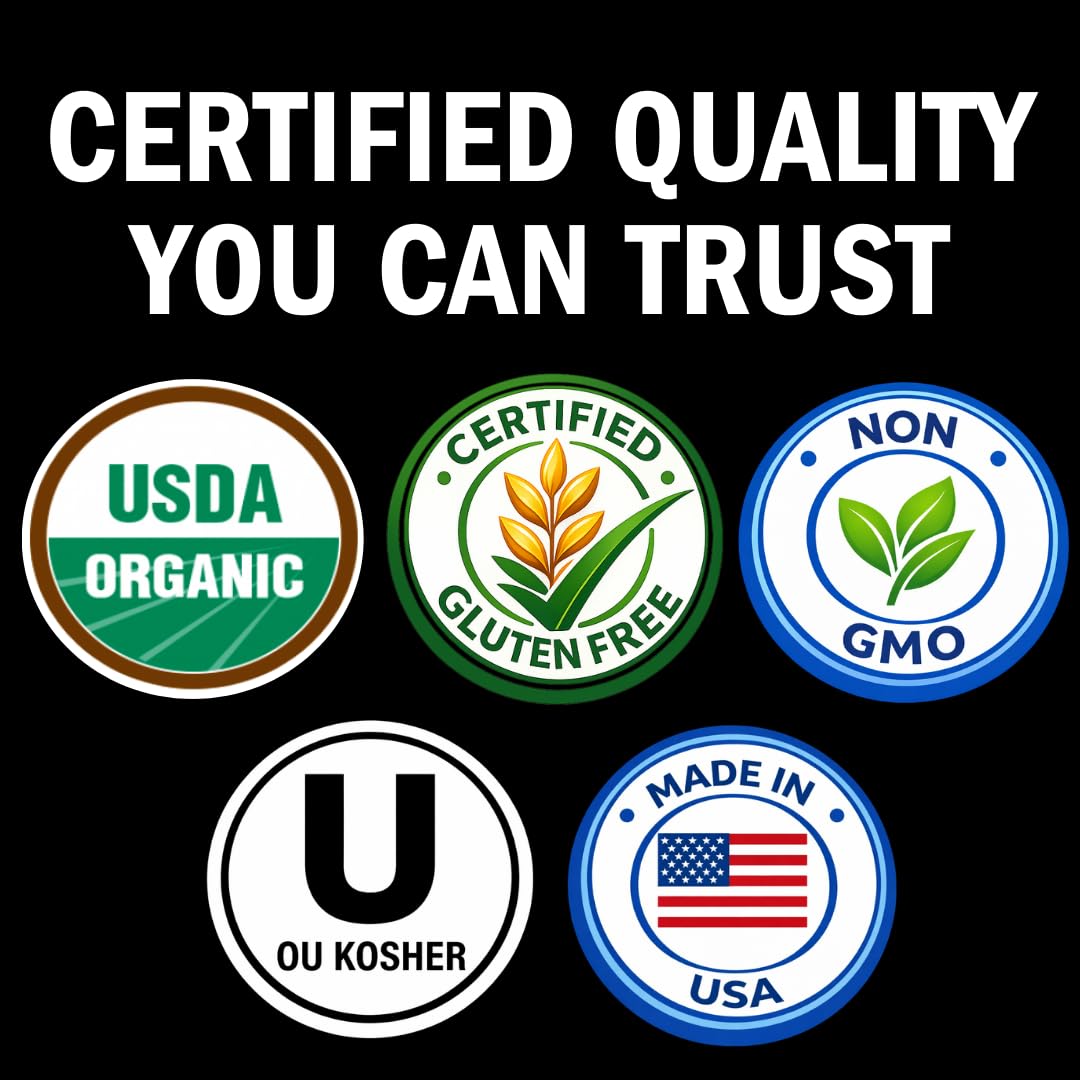 Bartender's Secret Sauce USDA Organic and OU Kosher badges communicating certified ingredients