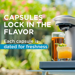 Ingredients display for Bartesian Rum Breeze showing pineapple lime strawberry benefits