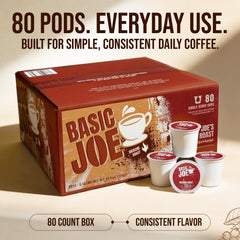 Basic Joe pod close-up displaying K-Cup design and convenience for quick brewing
