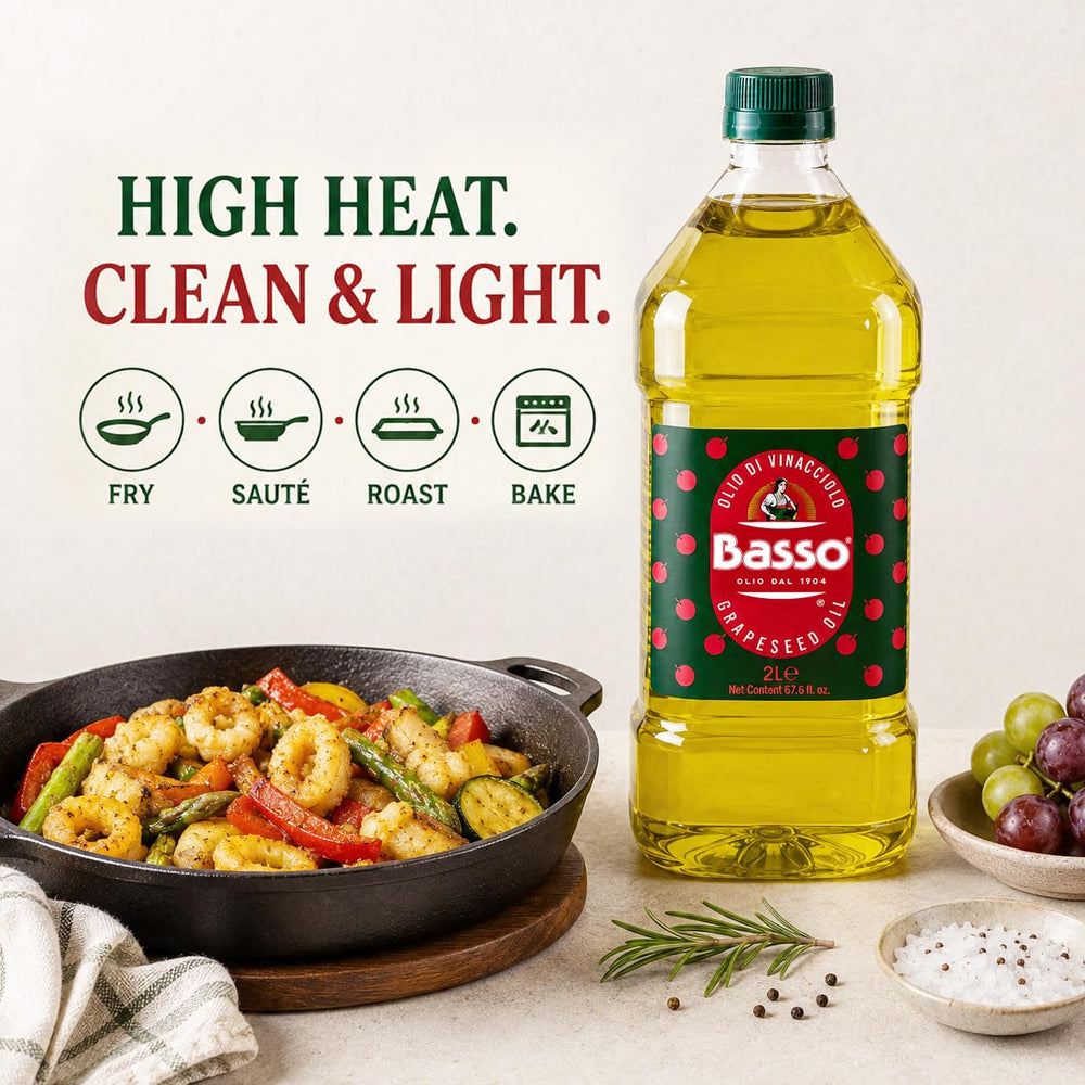 Basso label detail highlighting Italian origin and quality benefit