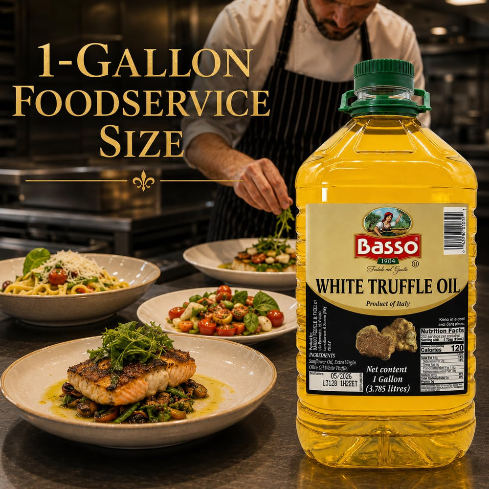 Basso pouring oil into a smaller bottle for portion control and convenience