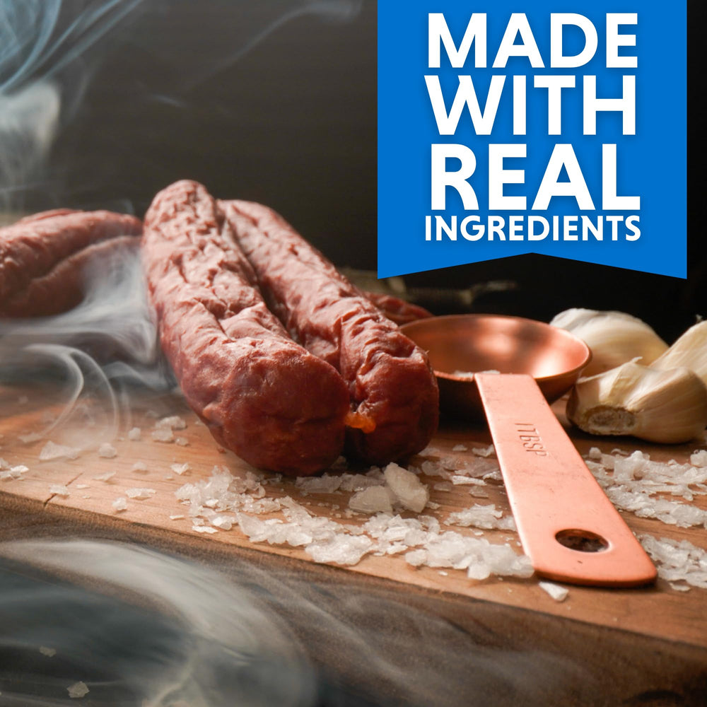Bavarian Meats ingredient label close-up showing zero sugar and clean ingredients