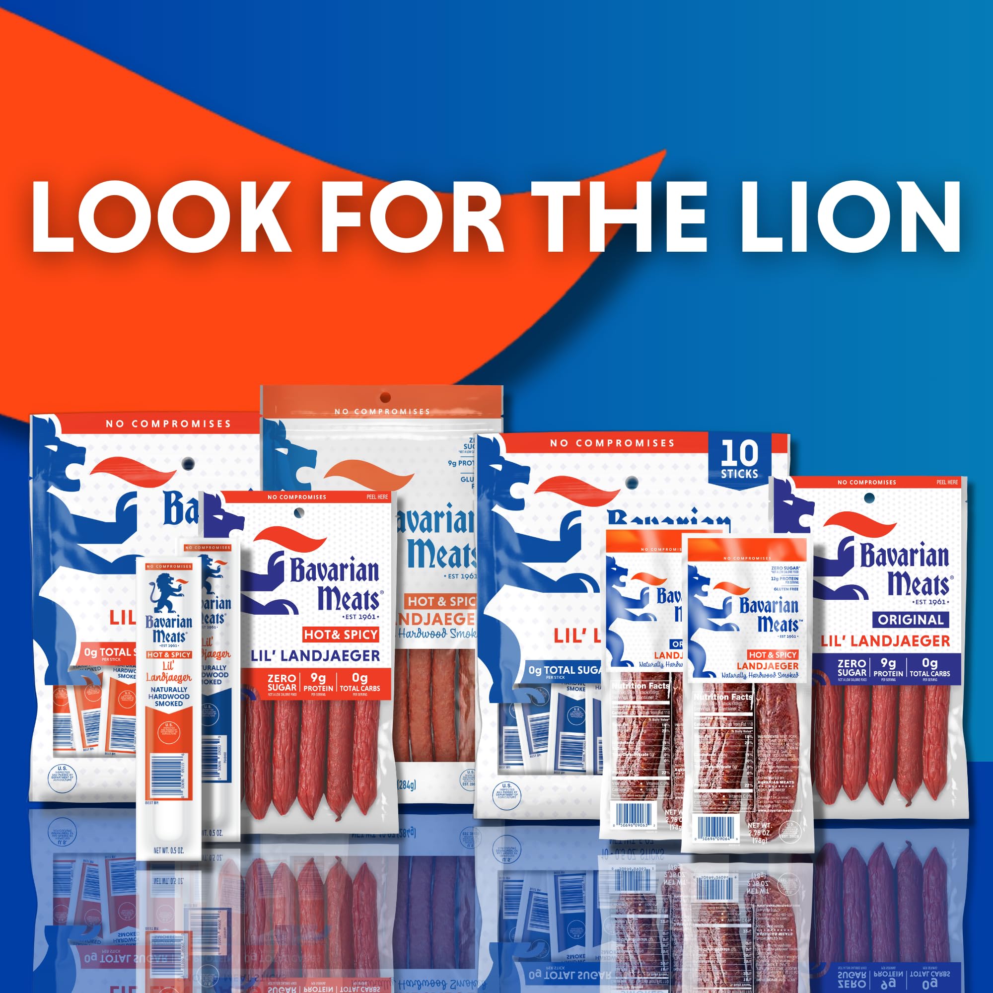 Bavarian Meats landjaeger held in hand showing compact size and on-the-go convenience