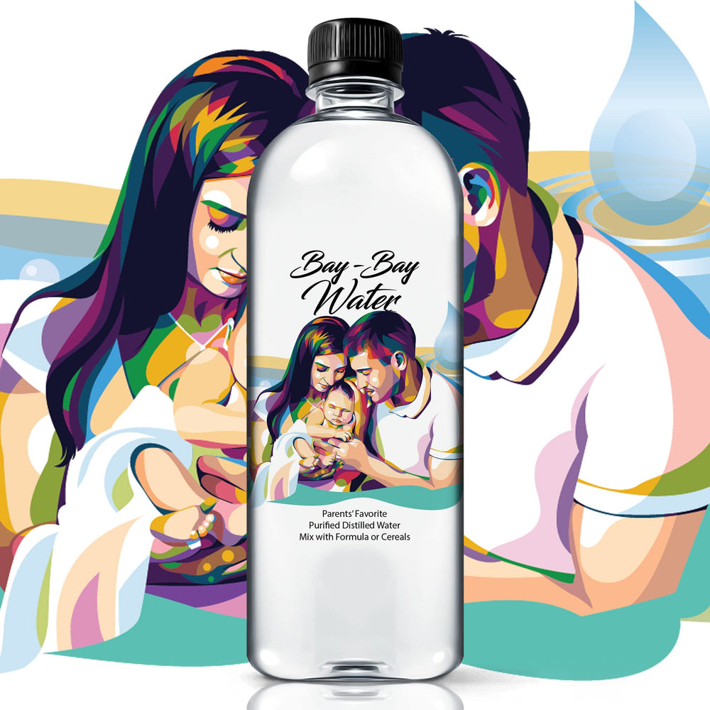 Bay-Bay Water clear distilled liquid close-up emphasizing purity and taste