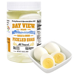 BAY VIEW BRAND front label showing product and flavor for easy identification