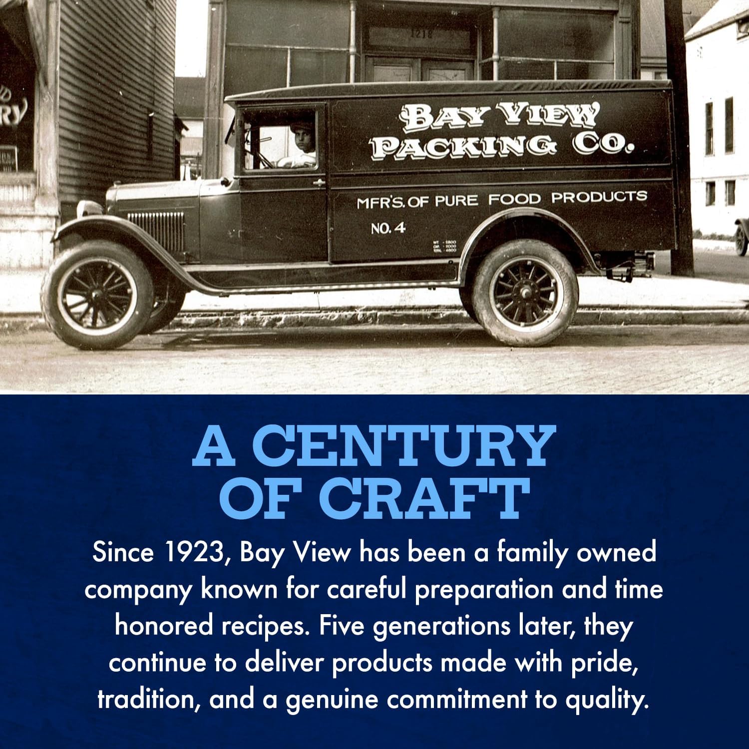 Bay View sausage held in hand to show scale and single-serve portability