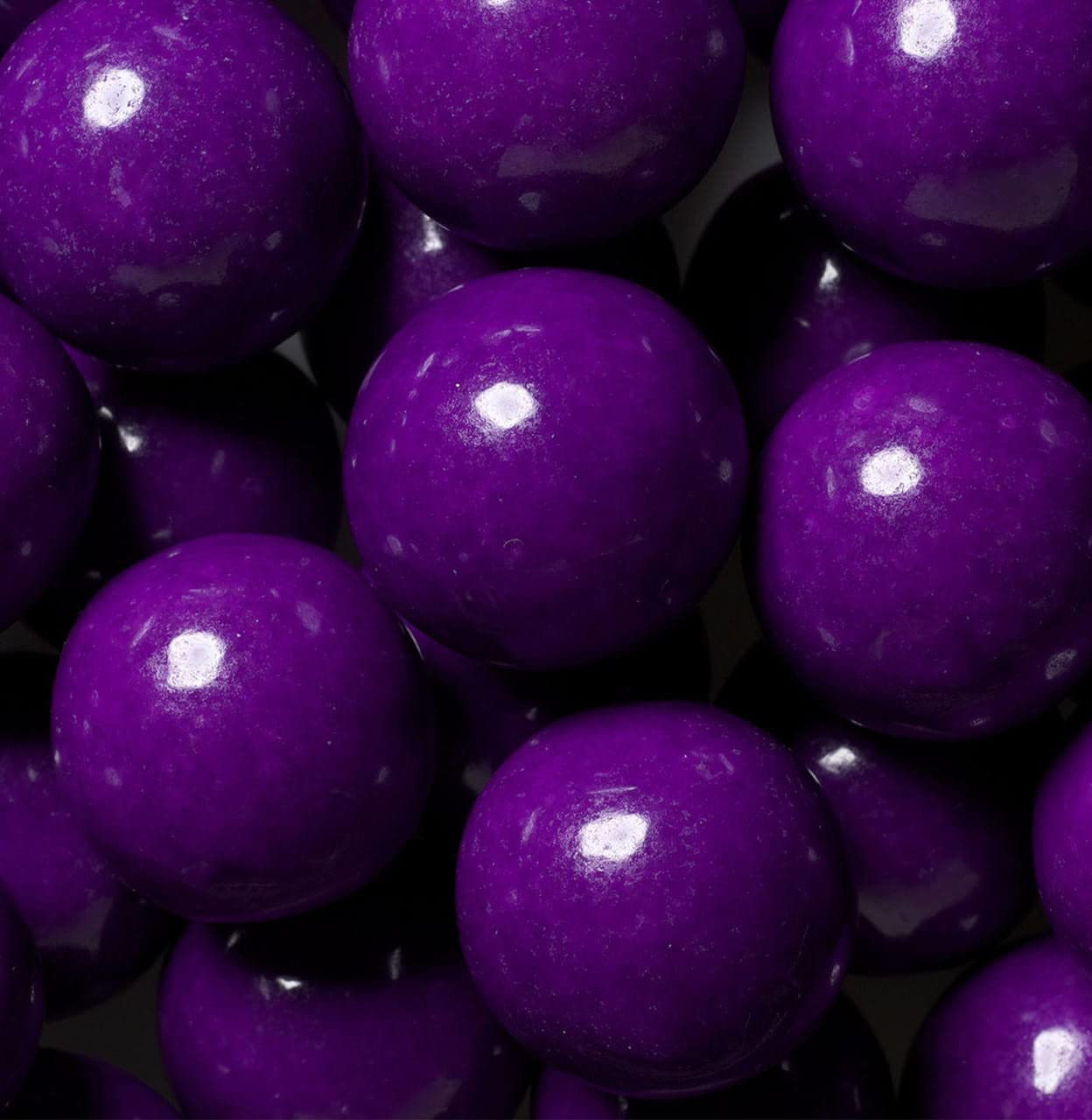 BAYSIDE CANDY purple gumballs front pack, eye-catching color for vending and parties