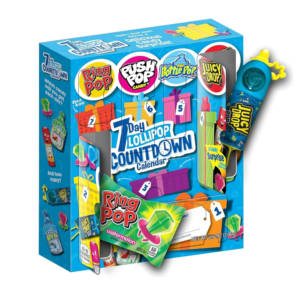 Bazooka front packaging showing seven-day countdown and colorful graphics for easy gifting