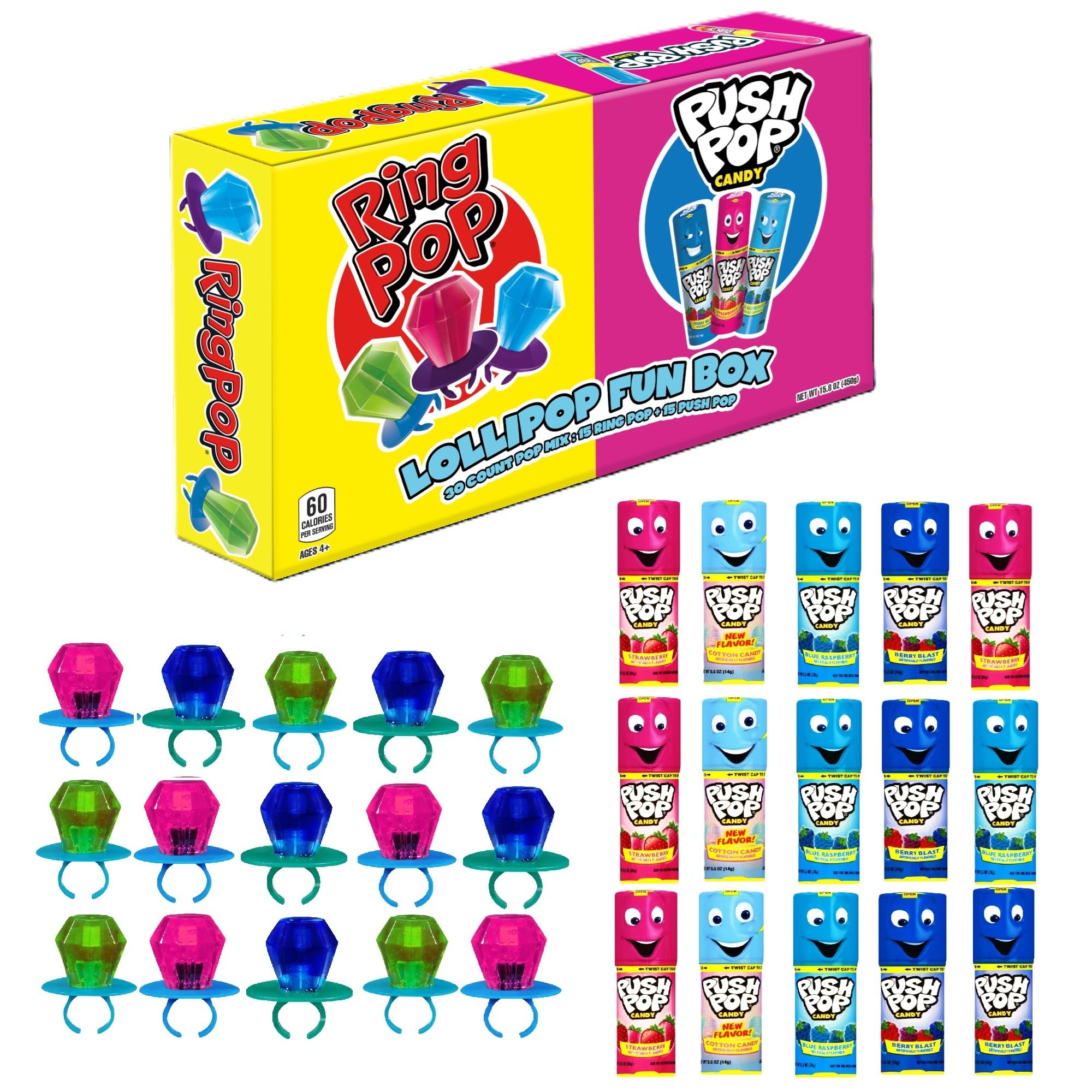Bazooka Candy Brands front box packaging showing assortment, easy party use