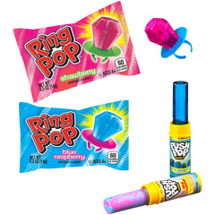 Bazooka Candy Brands individually wrapped lollipops organized, easy distribution
