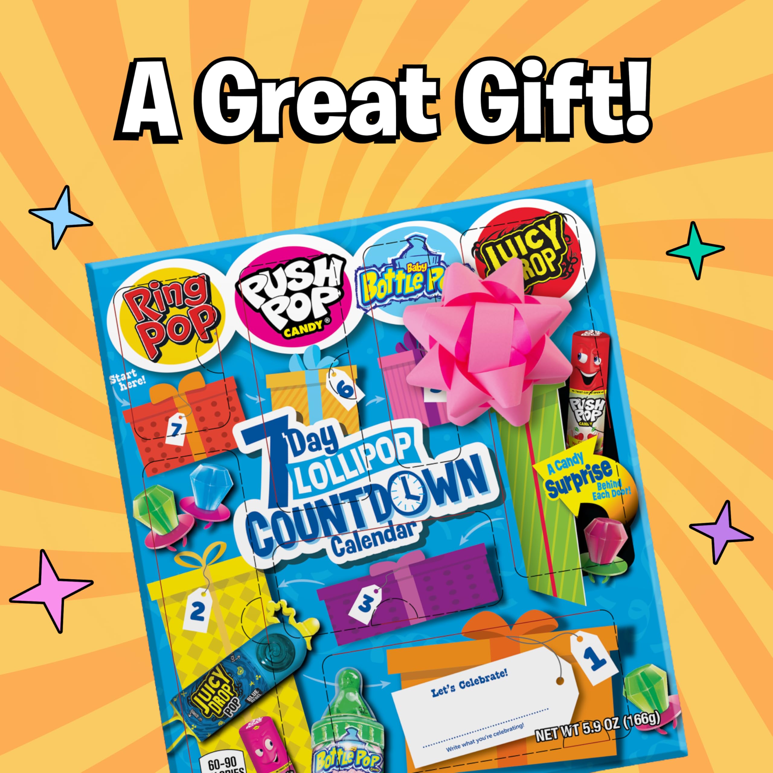 Bazooka writable celebration panel on box allowing personalization for birthdays or events