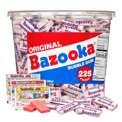 Bazooka tub front packaging showing brand and quantity, ideal for event supply