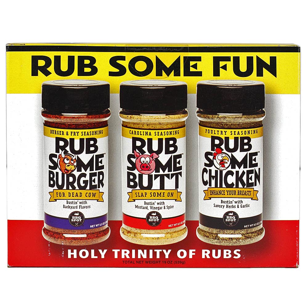 BBQ Spot front box shot showing Rub Some Fun gift pack and attractive presentation